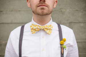 Groomsman with Succulent and Billy Ball Boutonniere